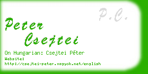 peter csejtei business card